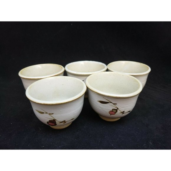 Japanese Kyusu Tea Set with Teapot, 5 Cups, Spouted Bowl, Small Dish - Picture 10 of 14